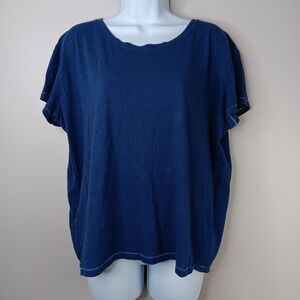 Vineyard Vines T Shirt Women's Size Medium Surftee 100% Cotton Blue Beach Boxy
